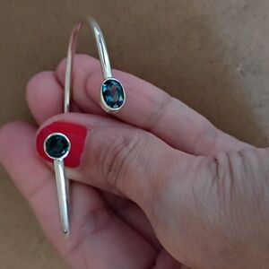 Natural London Blue Topaz Twister Bangle Bracelet